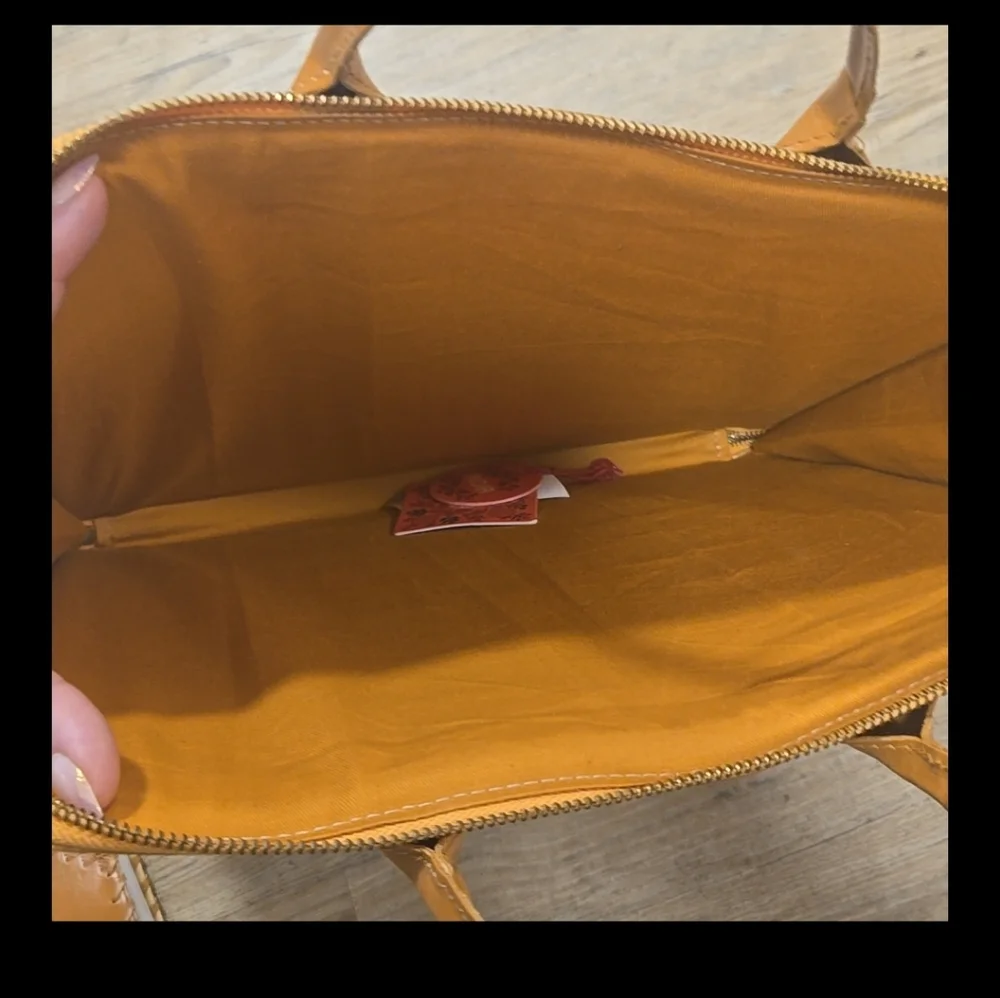 Rare Laptop Bag Chakra Embossed Tan Leather and Notepad Agenda Set